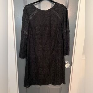 Adrianna Papell black lace dress with lining size 12
